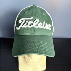 Michigan State Titleist Green Cap with White Logo and Piping
